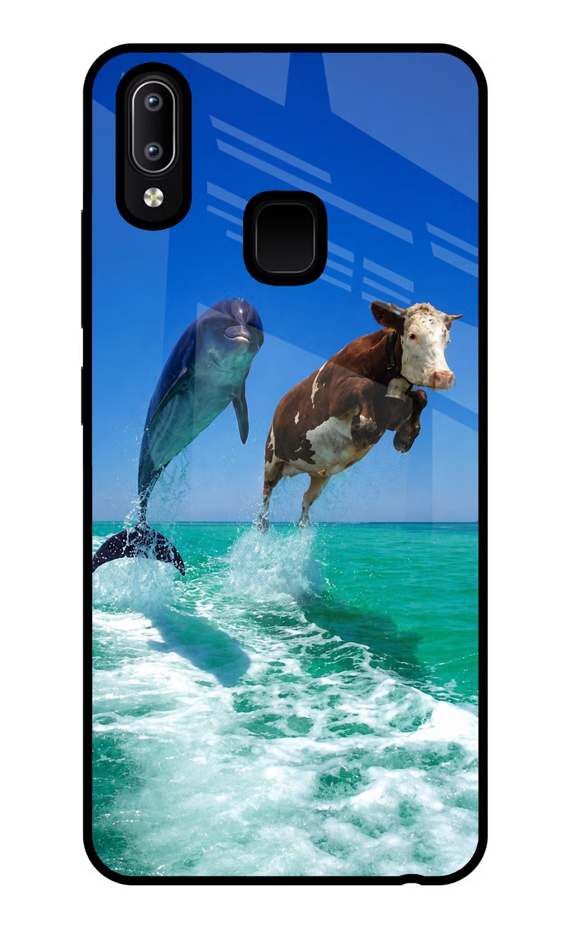 Dolphin vs Cow Vivo Y91/Y93/Y95 Glass Case