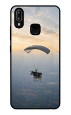 Skydiving Cow Vivo Y91/Y93/Y95 Glass Case