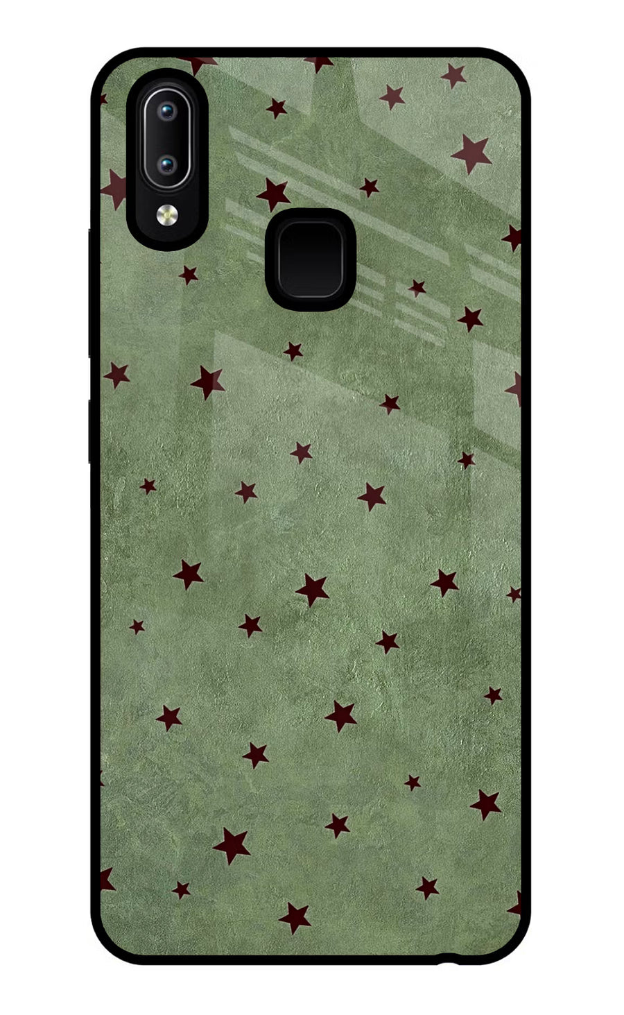 Green Stars Vivo Y91/Y93/Y95 Back Cover, Glass case