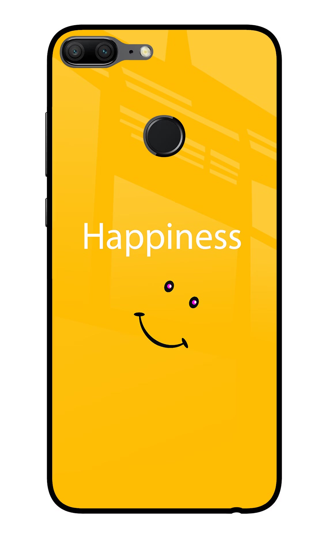 Happiness With Smiley Honor 9 Lite Glass Case Back Cover by Casekaro