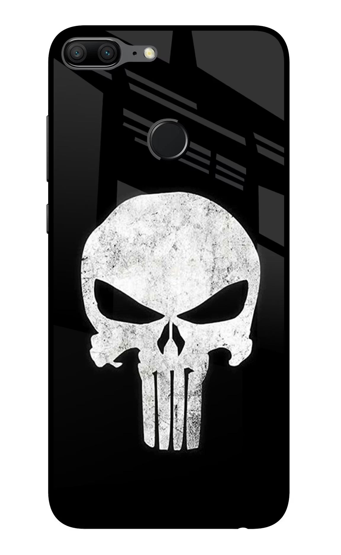 Punisher Skull Honor 9 Lite Glass Case Back Cover by Casekaro