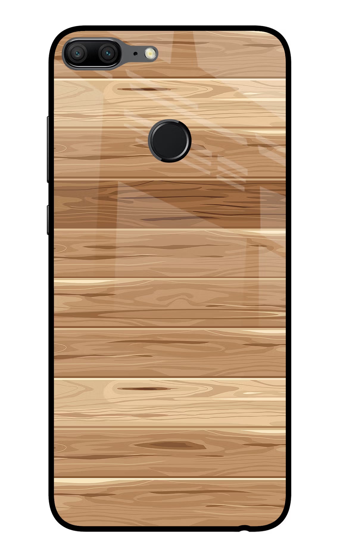 Wooden Vector Honor 9 Lite Glass Case Back Cover by Casekaro