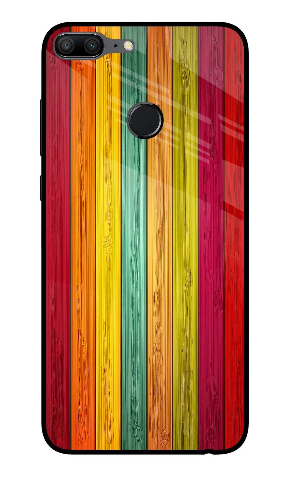 Multicolor Wooden Honor 9 Lite Glass Case
