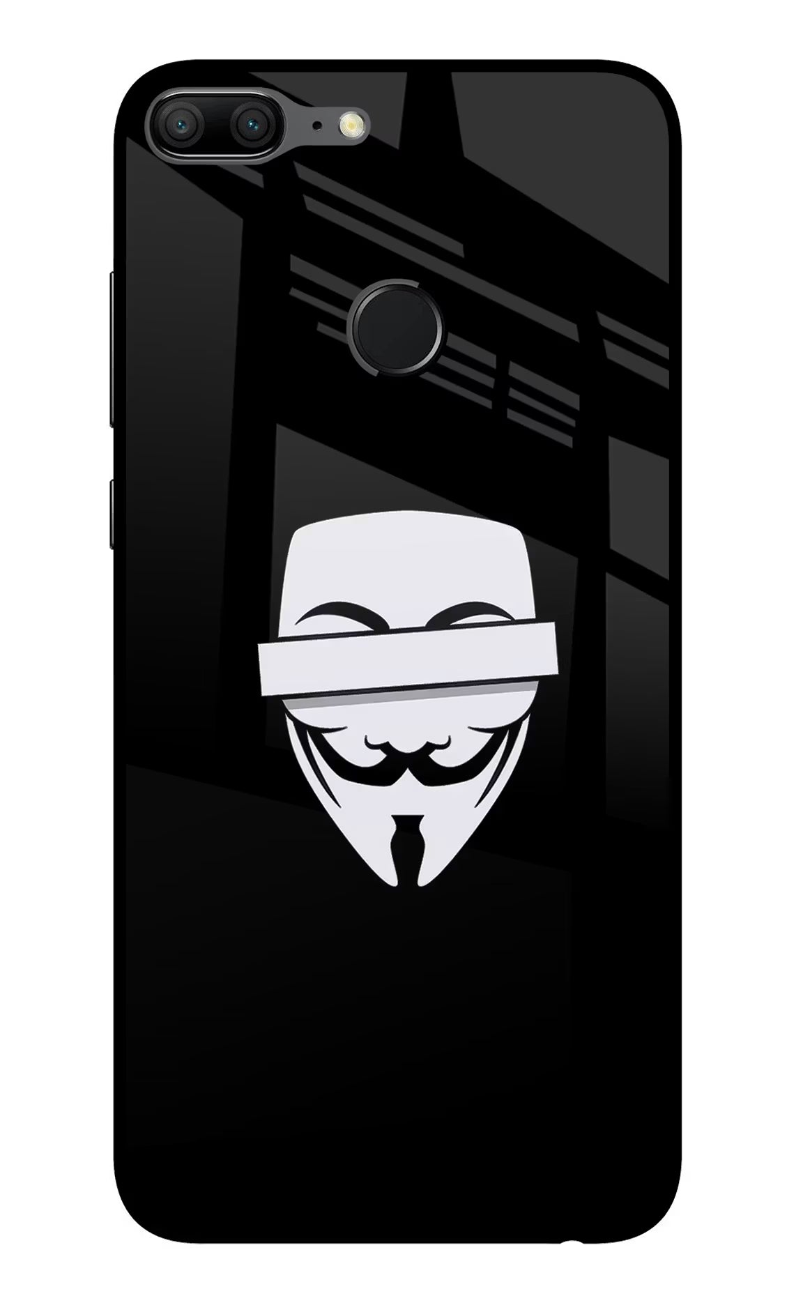 Anonymous Face Honor 9 Lite Glass Case Back Cover by Casekaro