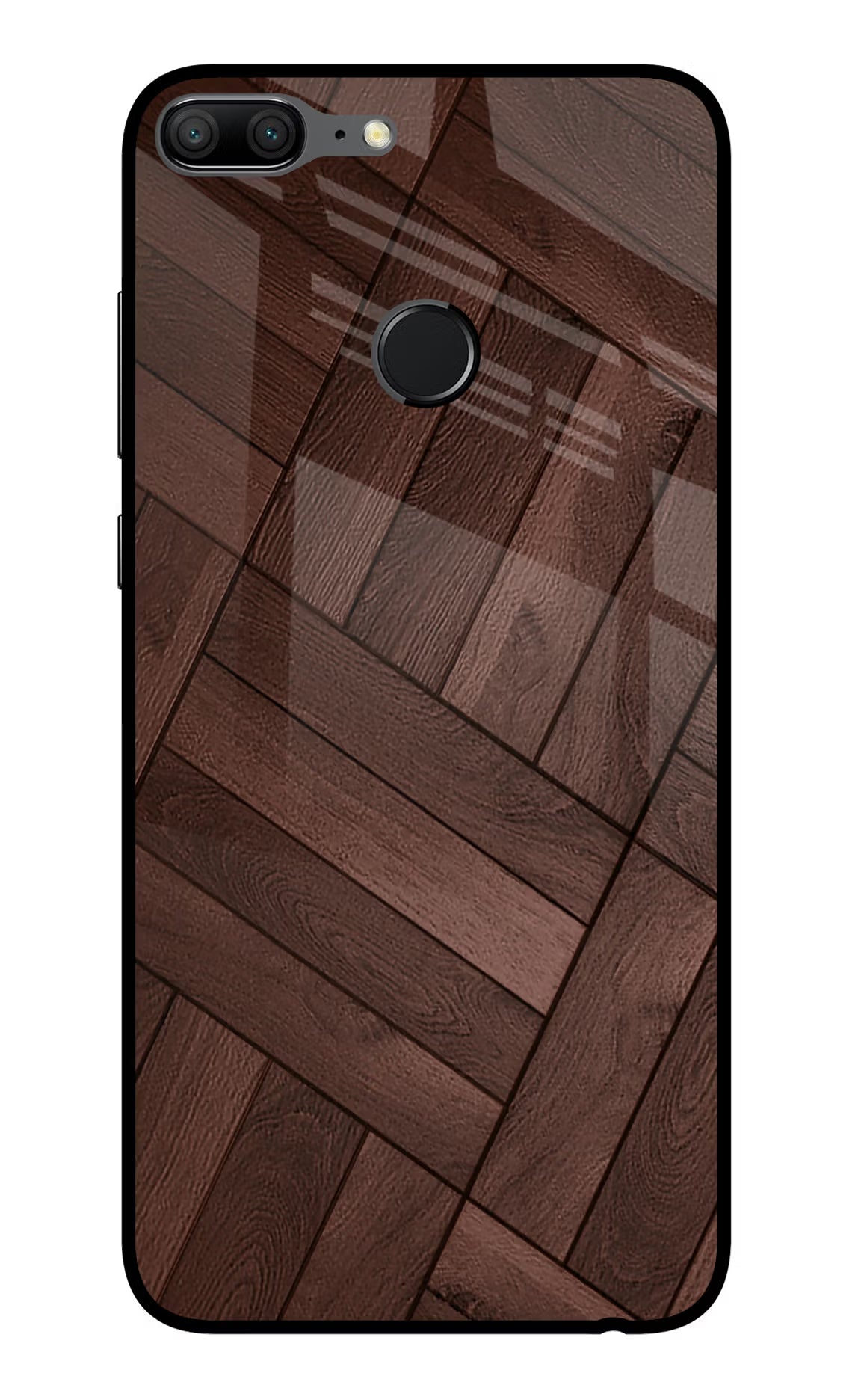 Wooden Texture Design Honor 9 Lite Glass Case Back Cover by Casekaro