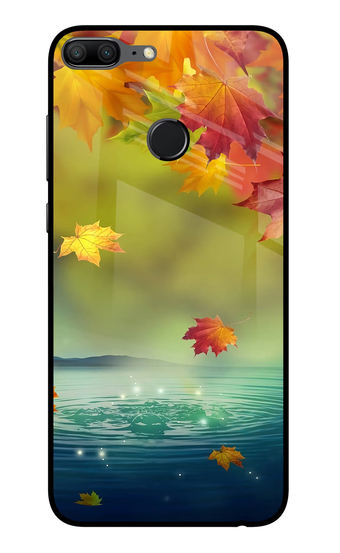 Flowers Honor 9 Lite Glass Case Back Cover by Casekaro