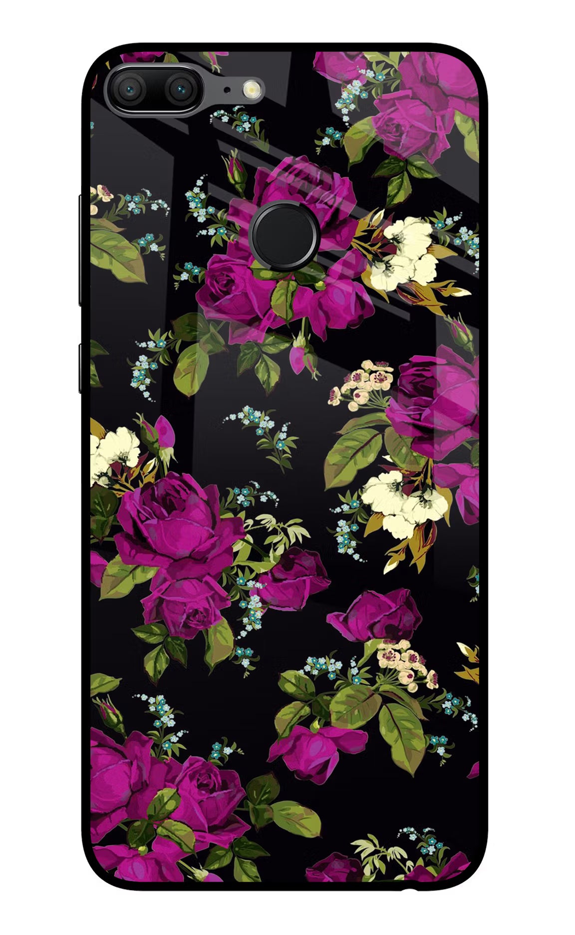 Flowers Honor 9 Lite Glass Case Back Cover by Casekaro