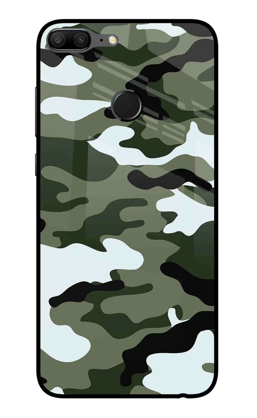 Camouflage Honor 9 Lite Back Cover, Glass case