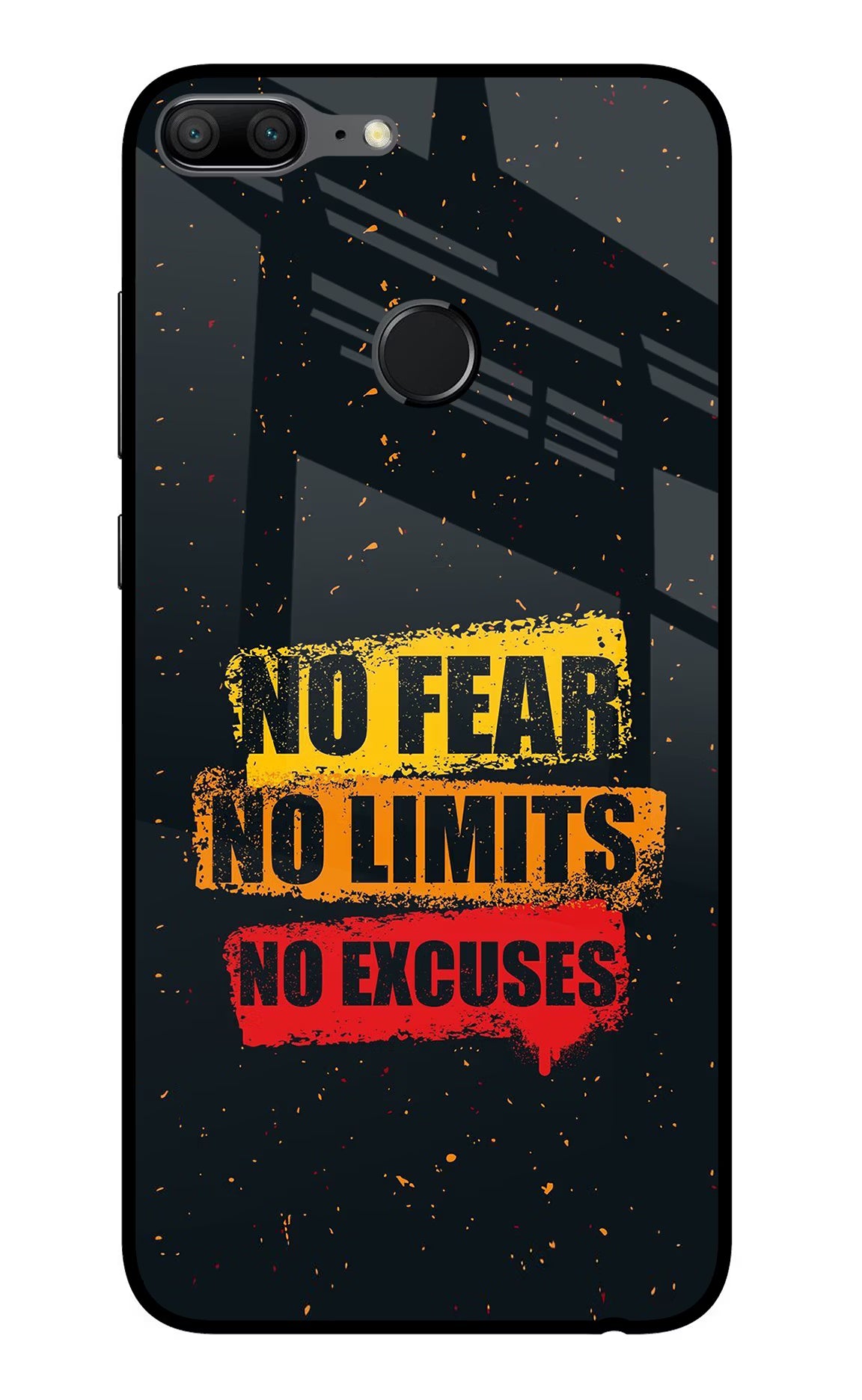 No Fear No Limits No Excuse Honor 9 Lite Glass Case Back Cover by Casekaro