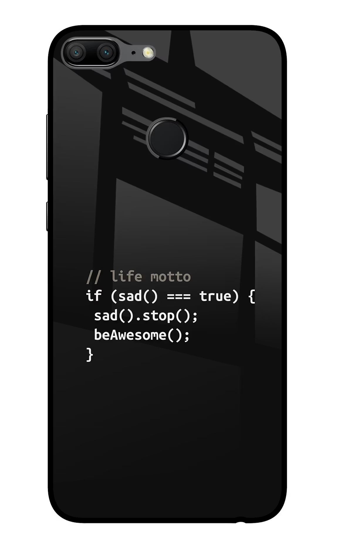 Life Motto Code Honor 9 Lite Glass Case Back Cover by Casekaro