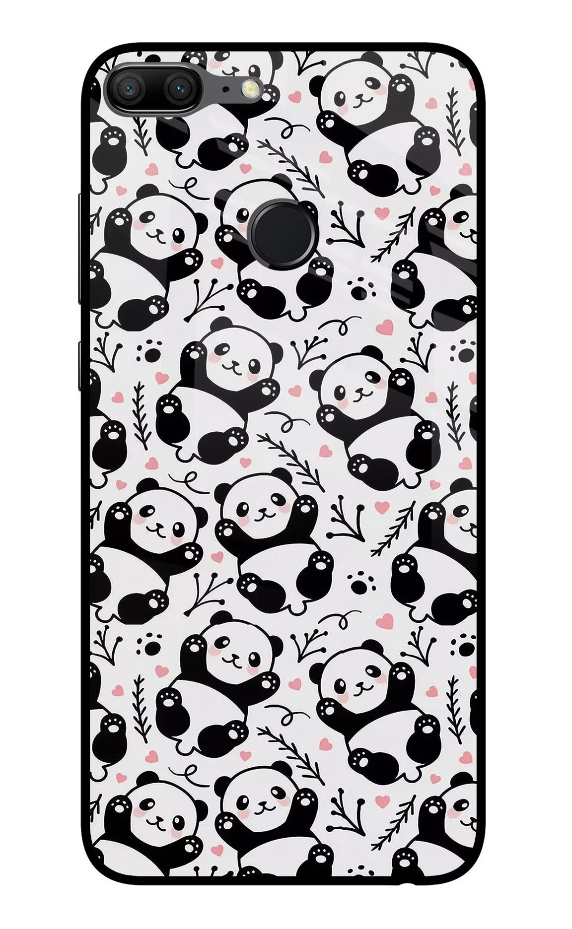 Cute Panda Honor 9 Lite Glass Case Back Cover by Casekaro