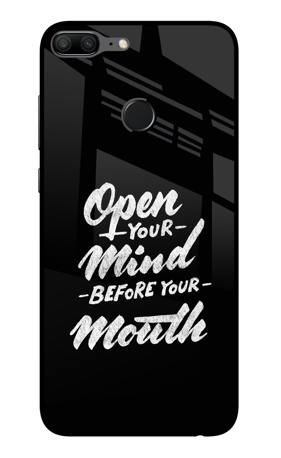 Open Your Mind Before Your Mouth Honor 9 Lite Back Cover, Glass case