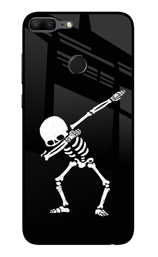 Dabbing Skeleton Art Honor 9 Lite Glass Case