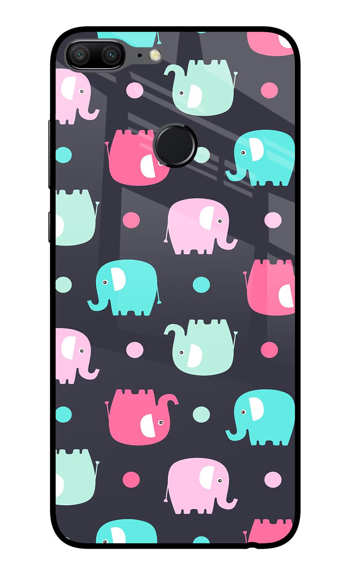 Elephants Honor 9 Lite Glass Case Back Cover by Casekaro