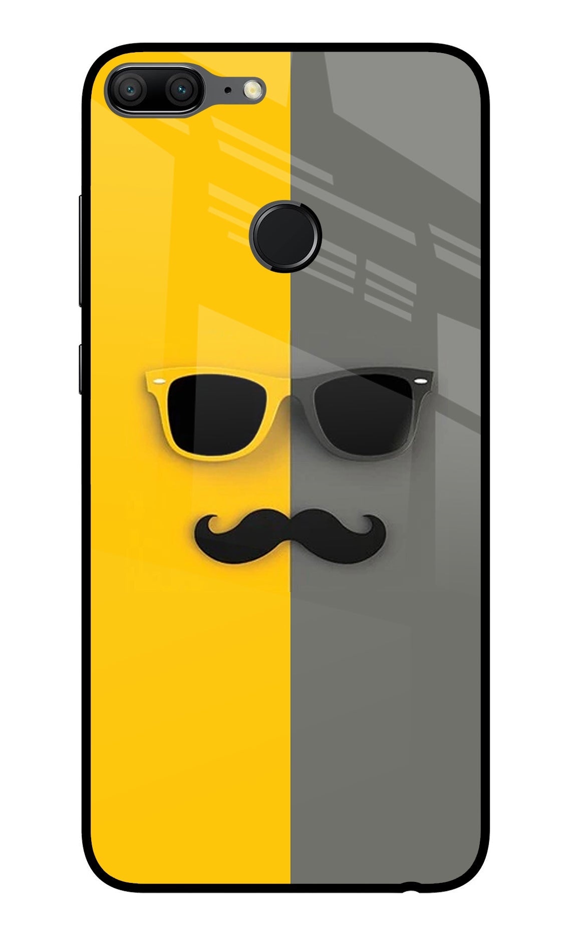 Sunglasses with Mustache Honor 9 Lite Glass Case
