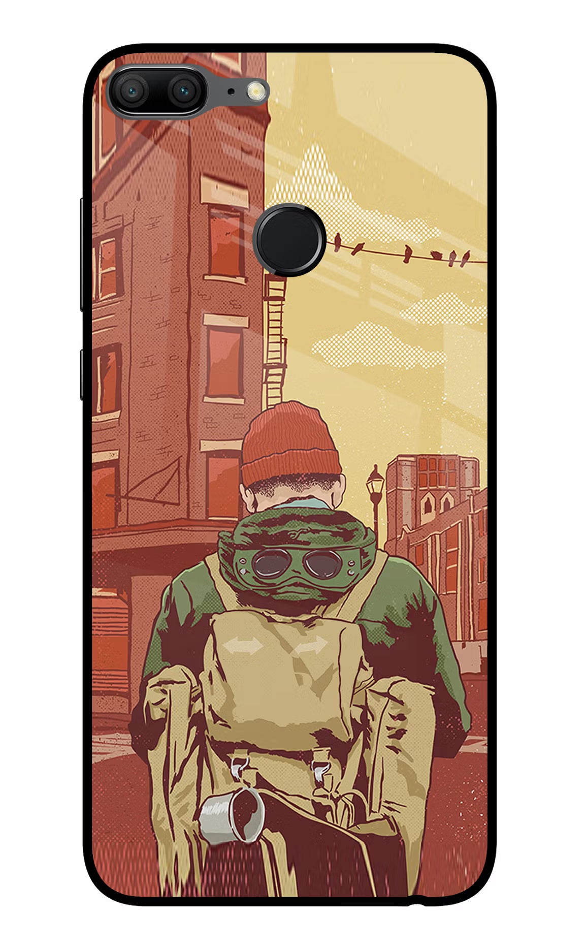 Adventurous Honor 9 Lite Glass Case Back Cover by Casekaro