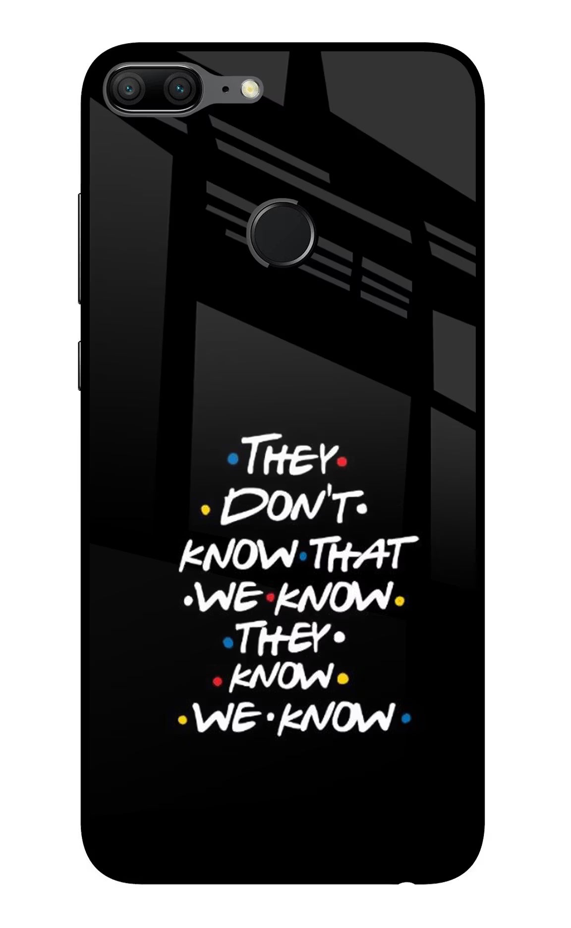 FRIENDS Dialogue Honor 9 Lite Glass Case Back Cover by Casekaro