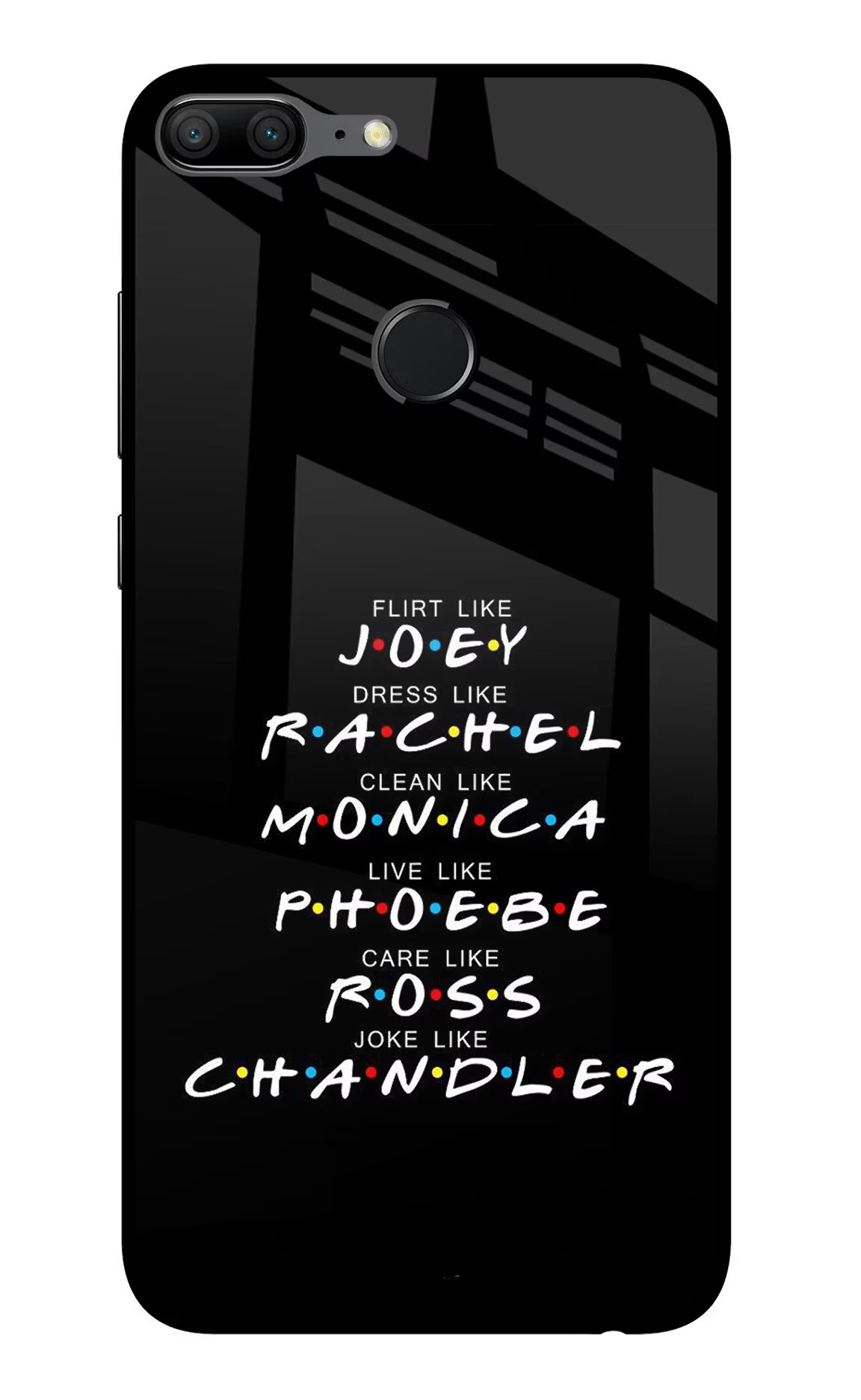 FRIENDS Character Honor 9 Lite Glass Case Back Cover by Casekaro