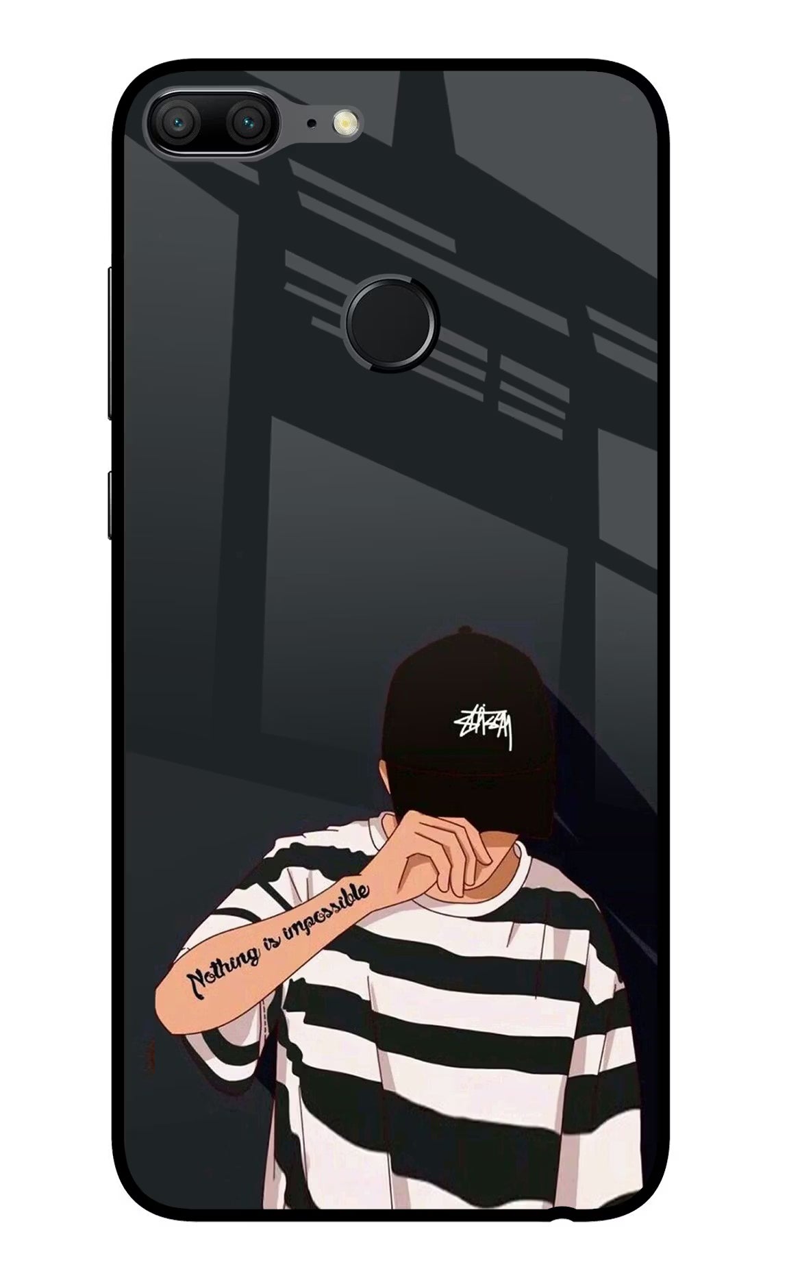 Aesthetic Boy Honor 9 Lite Glass Case Back Cover by Casekaro