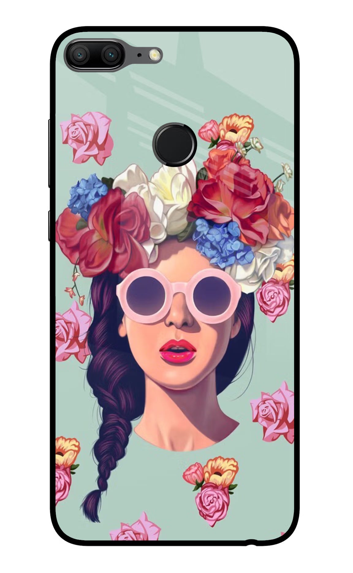 Pretty Girl Honor 9 Lite Glass Case Back Cover by Casekaro
