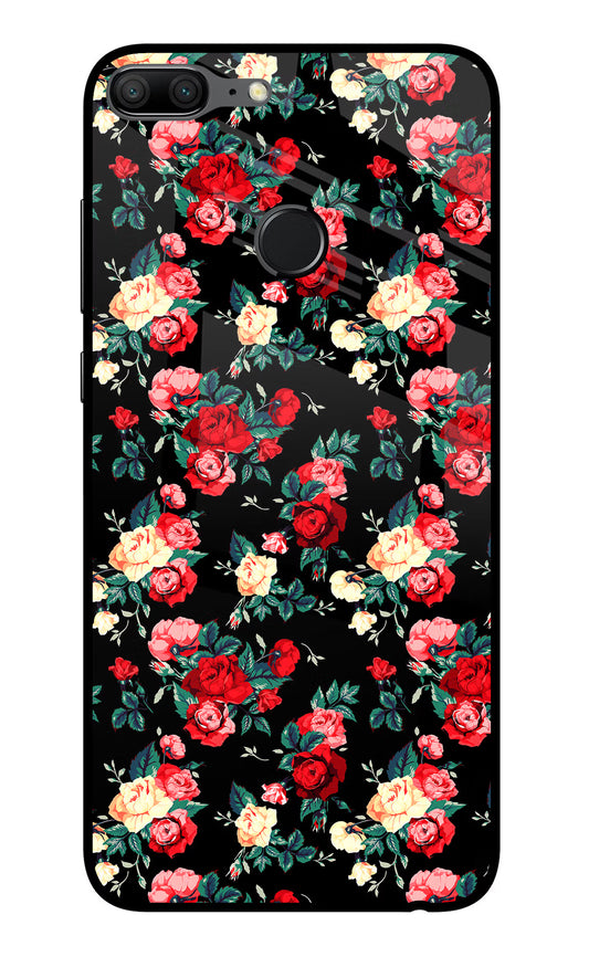 Rose Pattern Honor 9 Lite Glass Case