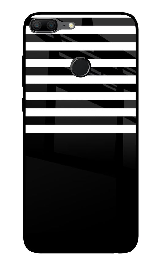 Black and White Print Honor 9 Lite Glass Case