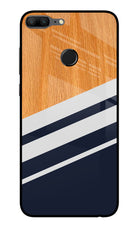 Blue and white wooden Honor 9 Lite Glass Case