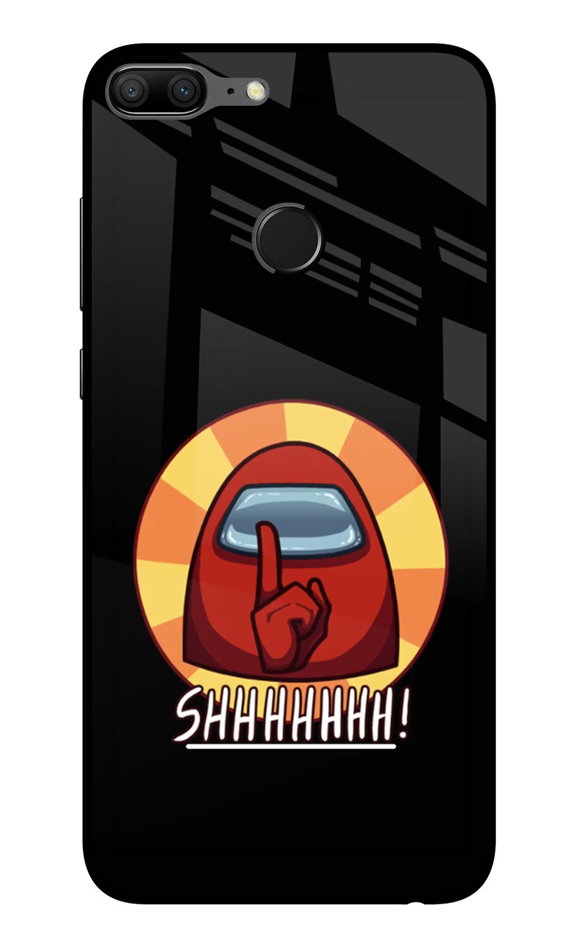 Among Us Shhh! Honor 9 Lite Glass Case Back Cover by Casekaro