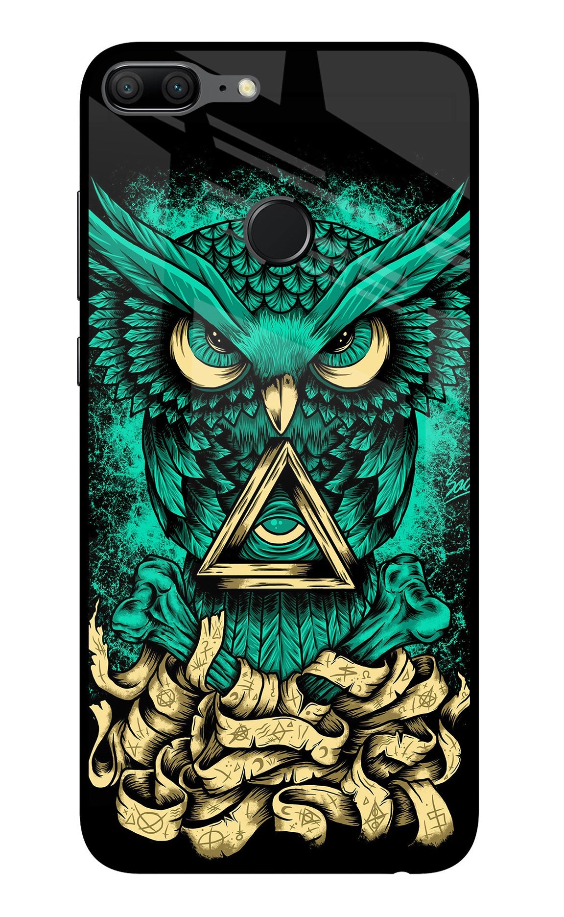 Green Owl Honor 9 Lite Glass Case