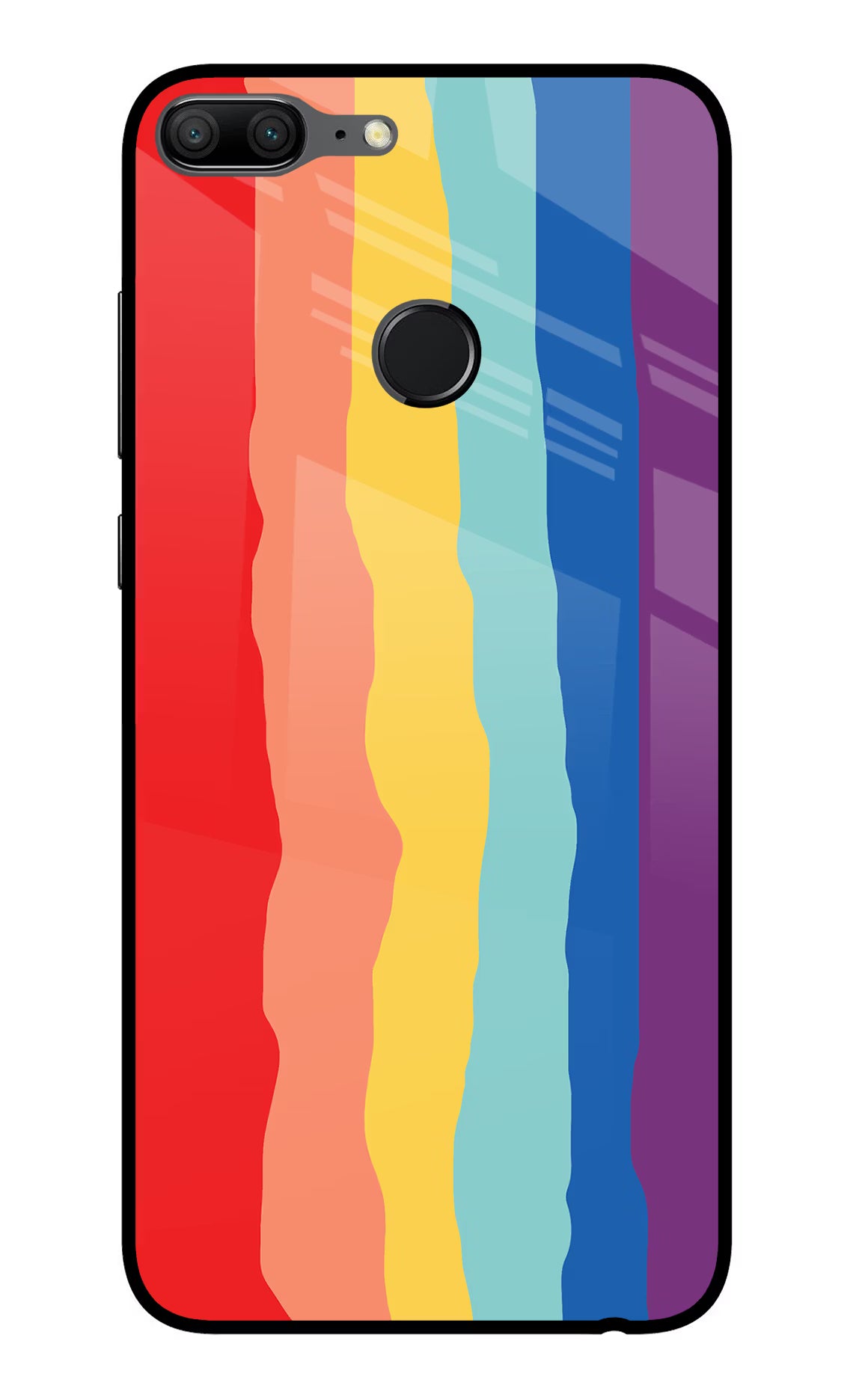 Rainbow Honor 9 Lite Glass Case Back Cover by Casekaro
