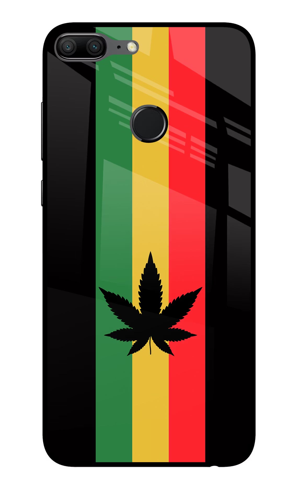 Weed Flag Honor 9 Lite Glass Case Back Cover by Casekaro
