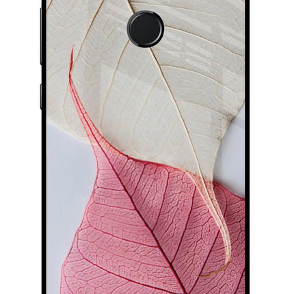 White Pink Leaf Honor 9 Lite Glass Case