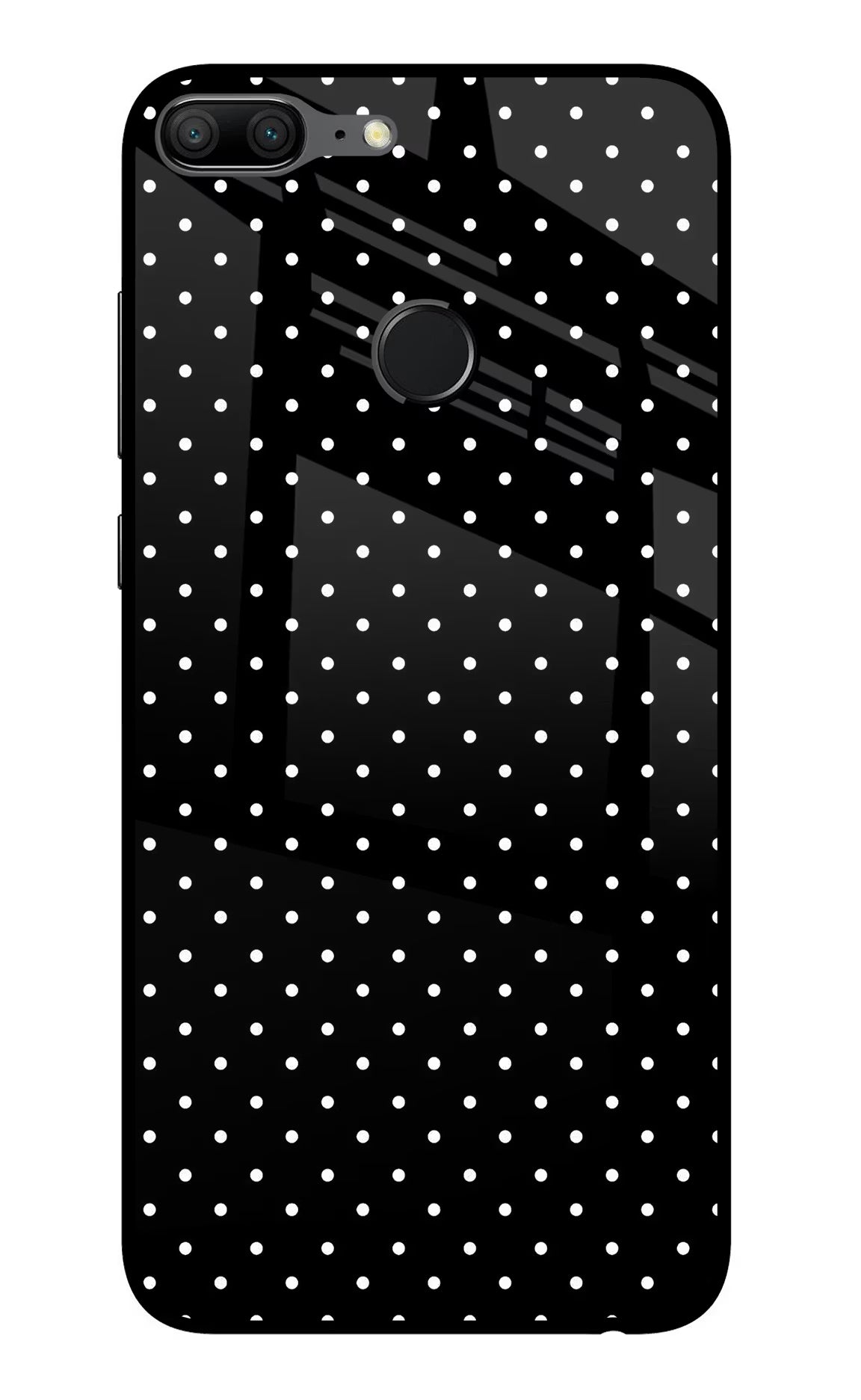 White Dots Honor 9 Lite Glass Case Back Cover by Casekaro