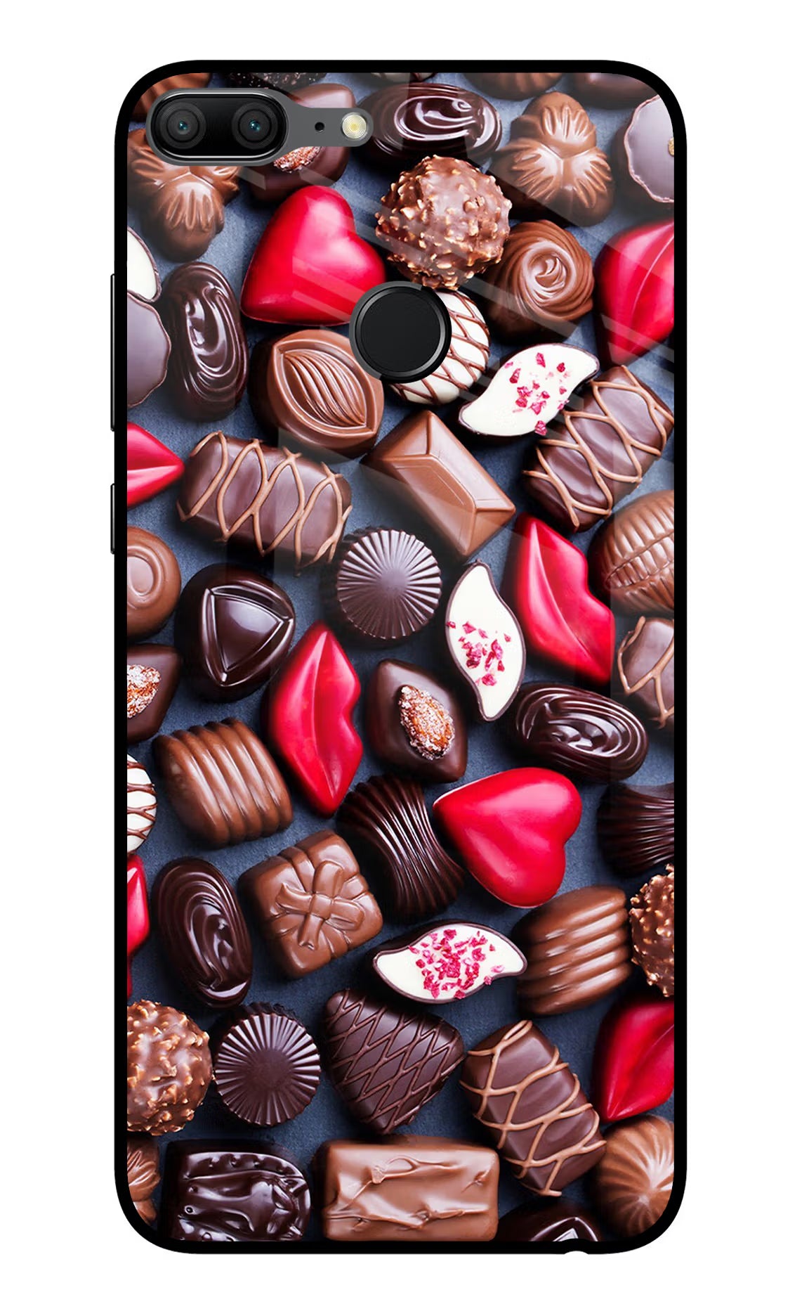 Chocolates Honor 9 Lite Glass Case Back Cover by Casekaro