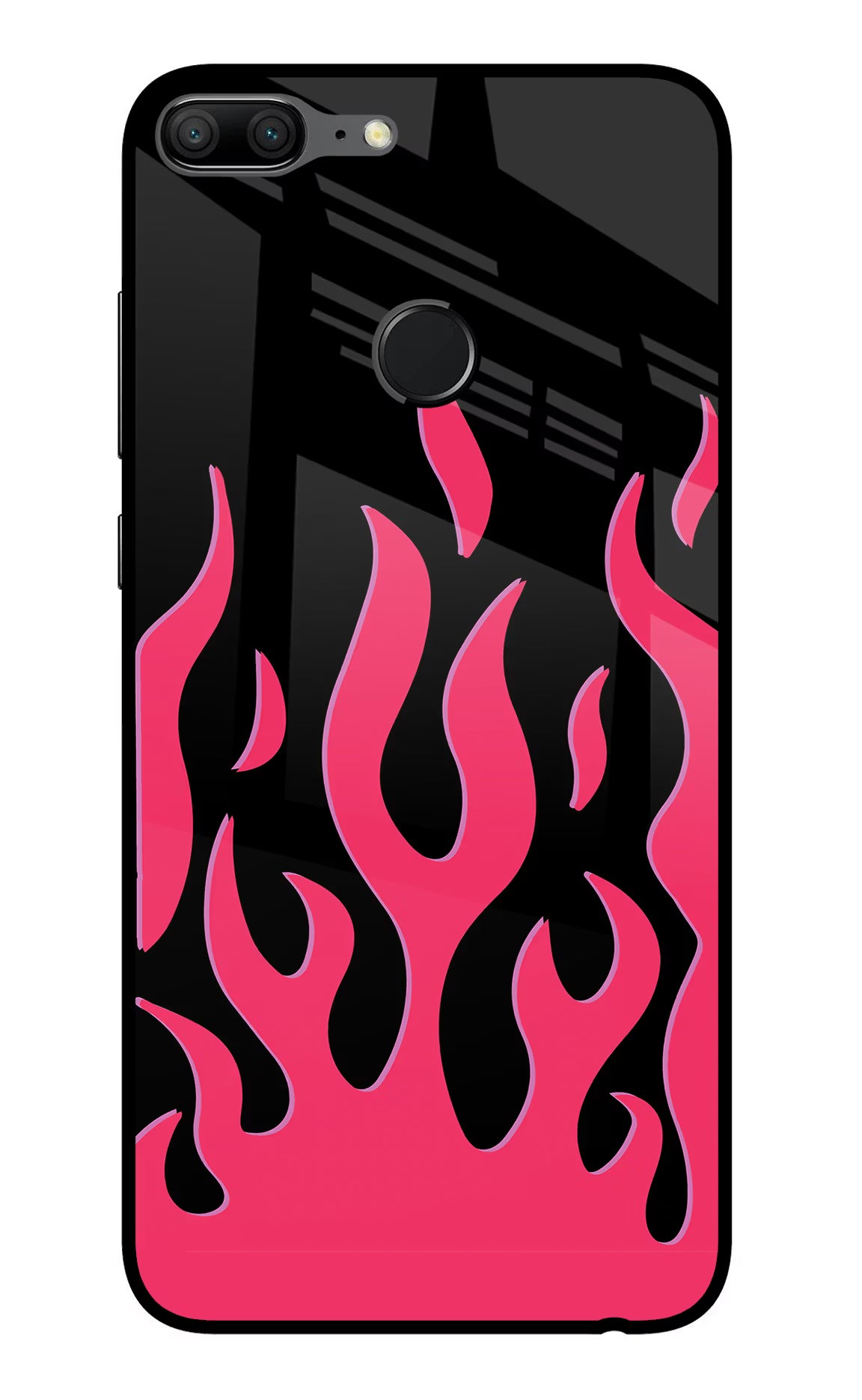Fire Flames Honor 9 Lite Glass Case Back Cover by Casekaro