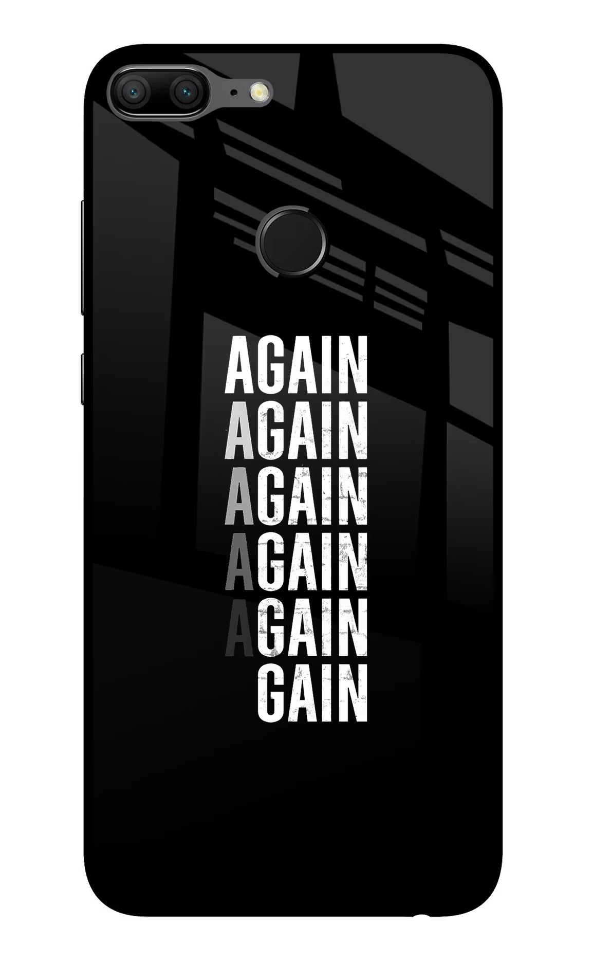Again Again Gain Honor 9 Lite Glass Case Back Cover by Casekaro