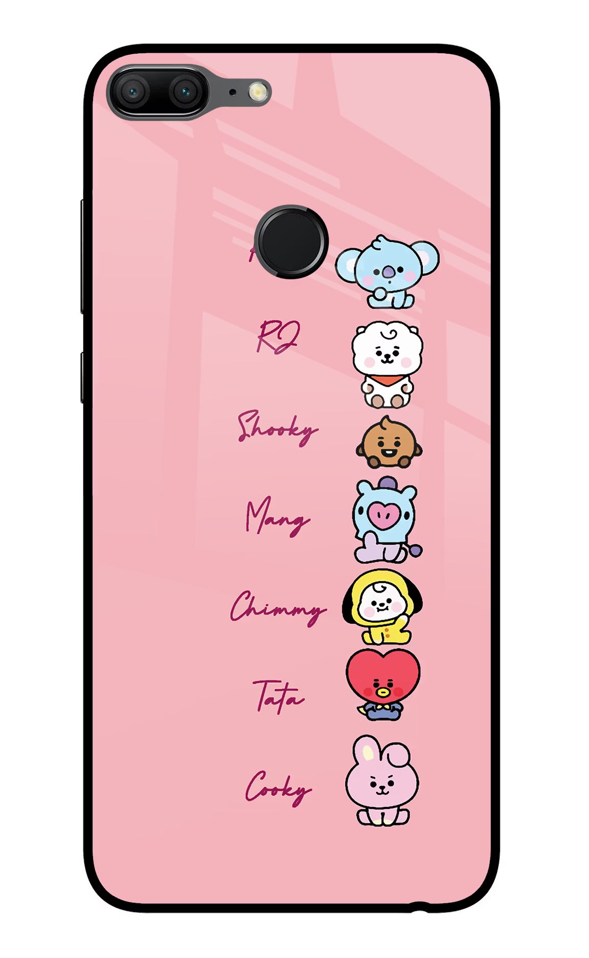 BTS names Honor 9 Lite Glass Case Back Cover by Casekaro