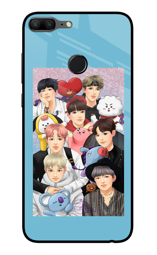 BTS with animals Honor 9 Lite Glass Case