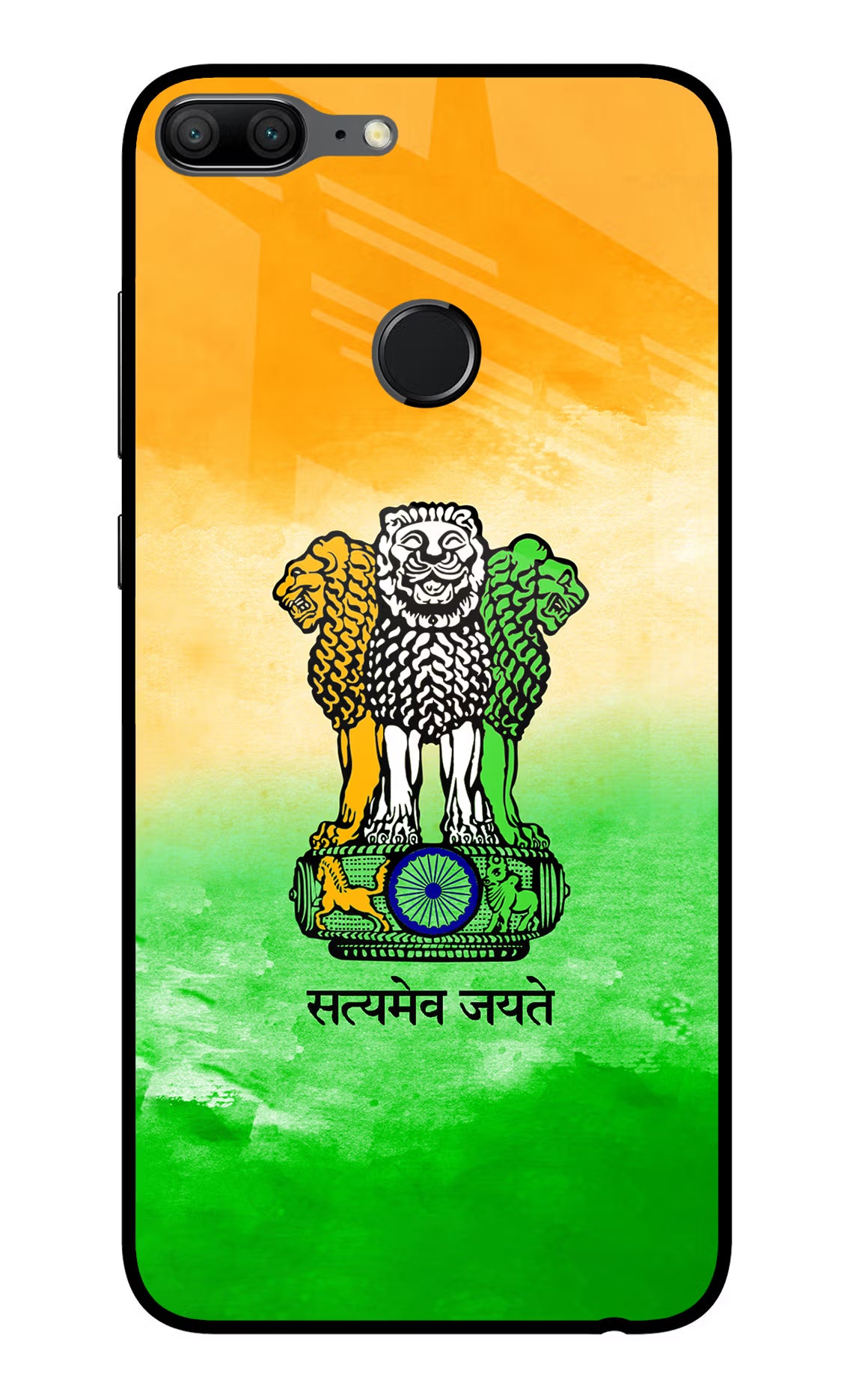 Satyamev Jayate Flag Honor 9 Lite Glass Case Back Cover by Casekaro