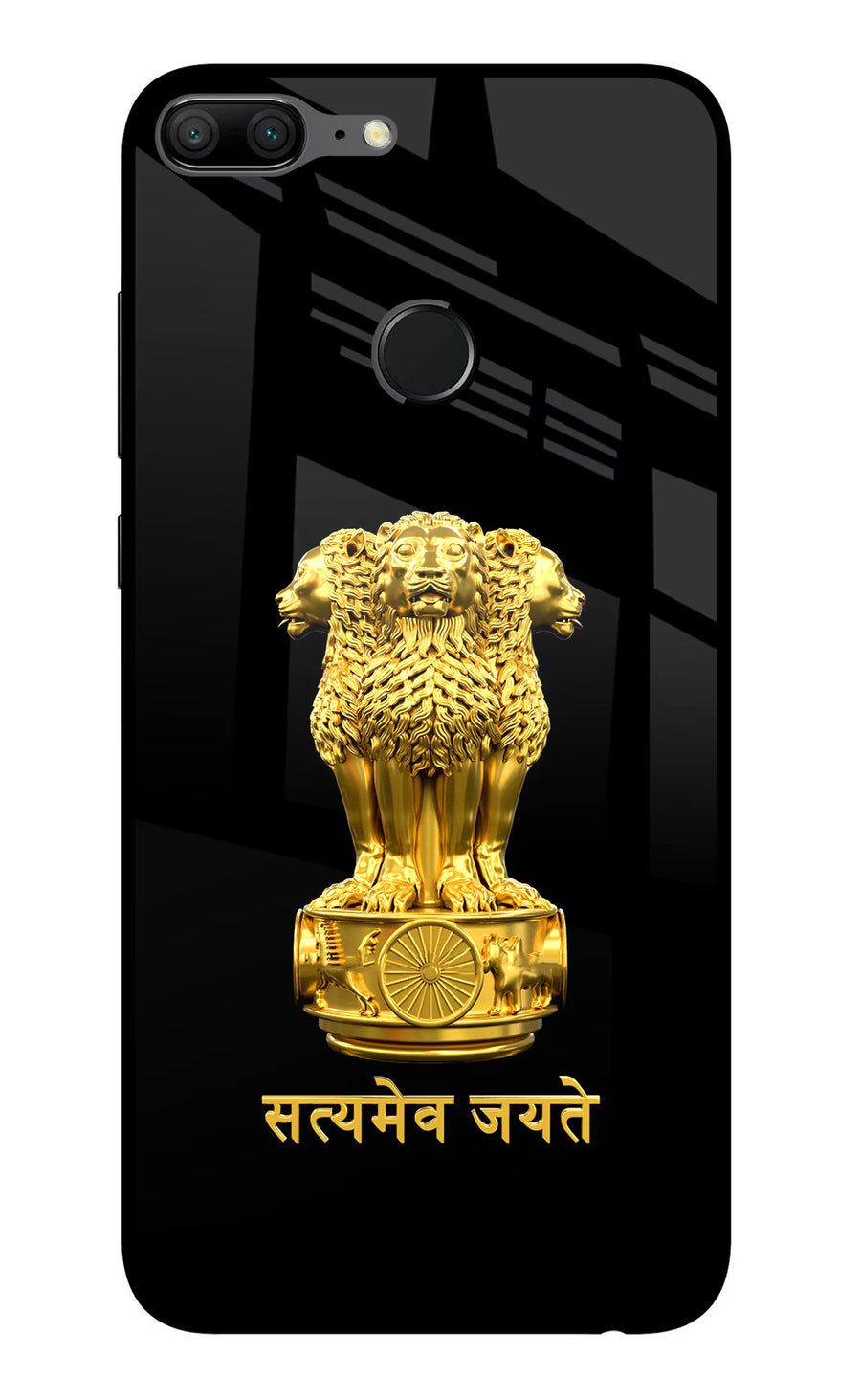 Satyamev Jayate Golden Honor 9 Lite Back Cover, Glass case