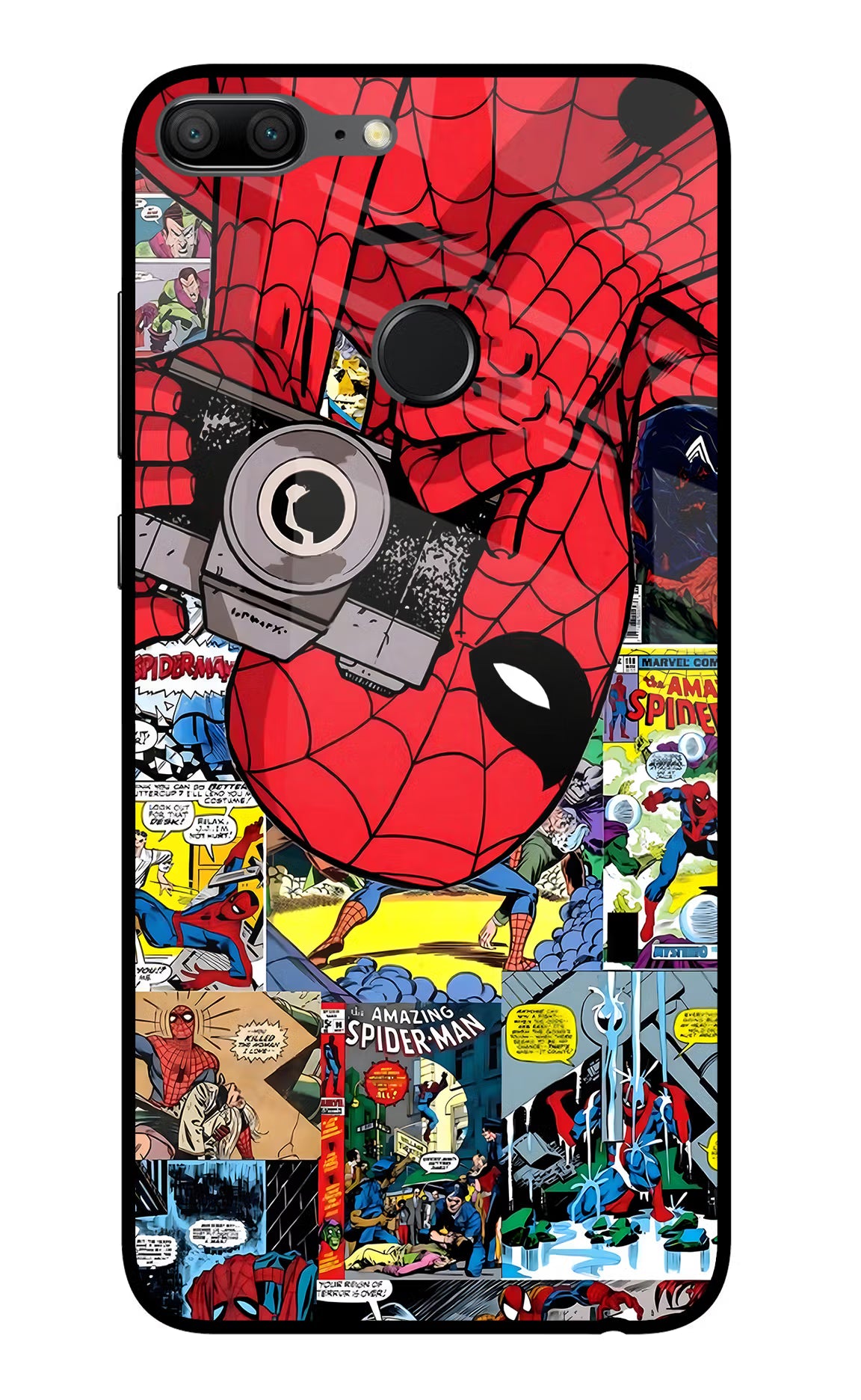 Spider Man Honor 9 Lite Glass Case Back Cover by Casekaro