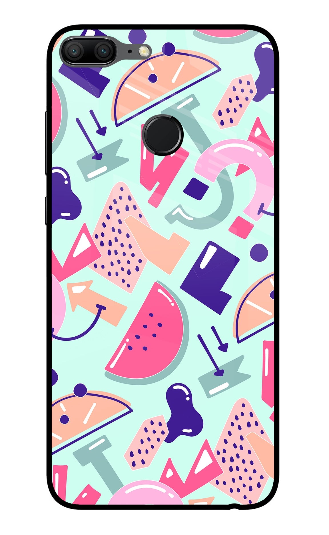 Doodle Pattern Honor 9 Lite Glass Case