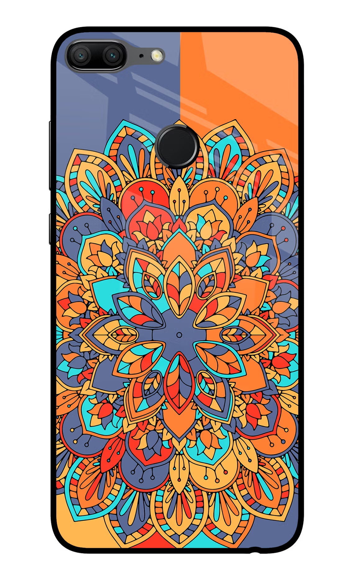Color Mandala Honor 9 Lite Glass Case Back Cover by Casekaro