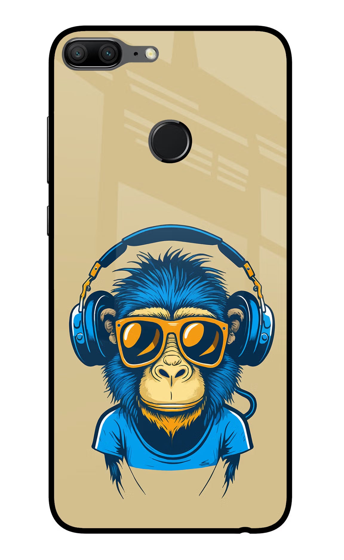 Monkey Headphone Honor 9 Lite Glass Case Back Cover by Casekaro