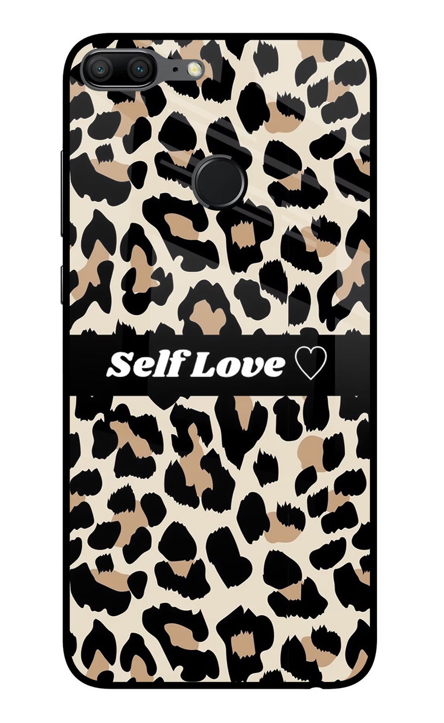 Leopard Print Self Love Honor 9 Lite Back Cover, Glass case
