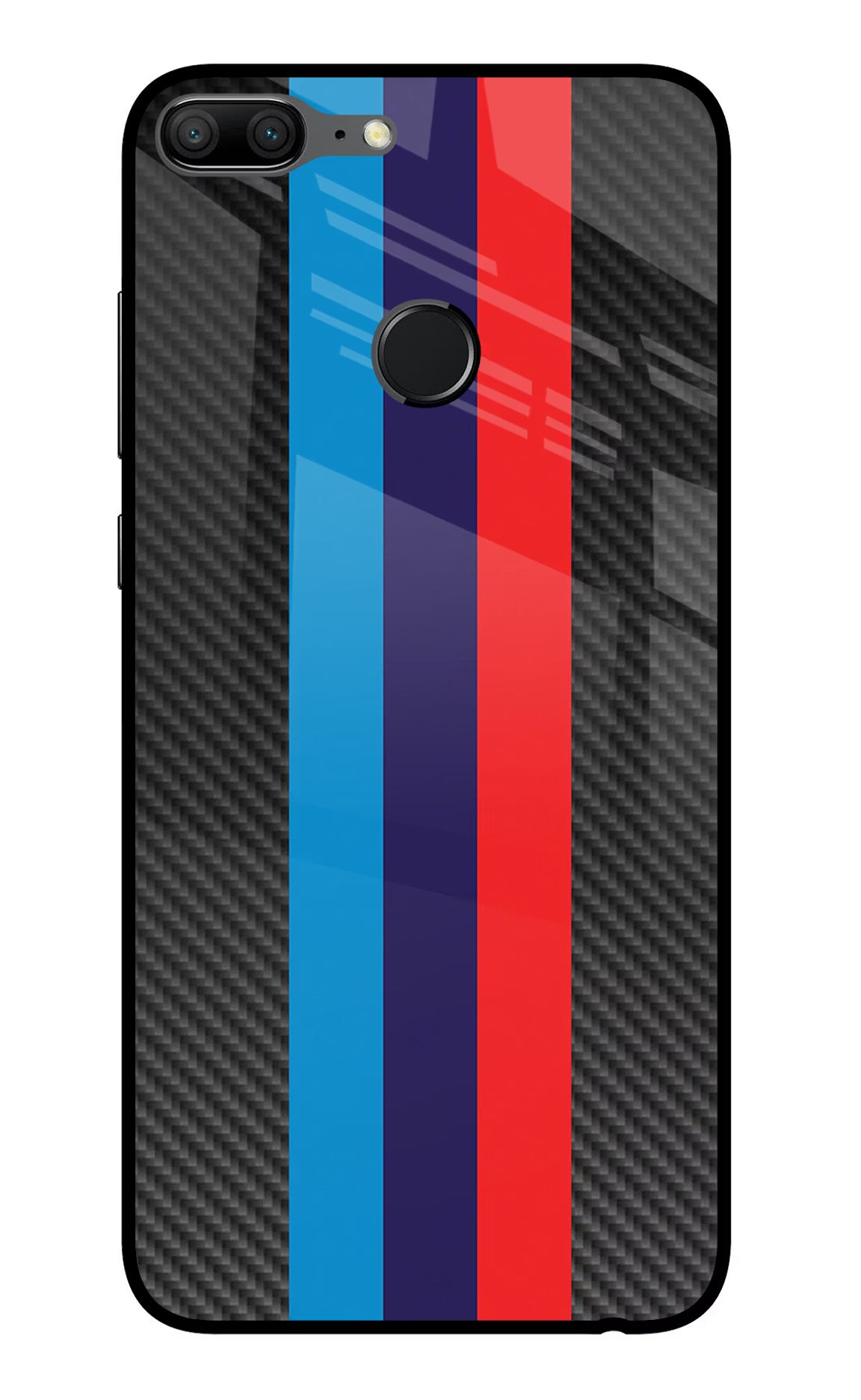 BMW Stripes Pattern Honor 9 Lite Glass Case Back Cover by Casekaro