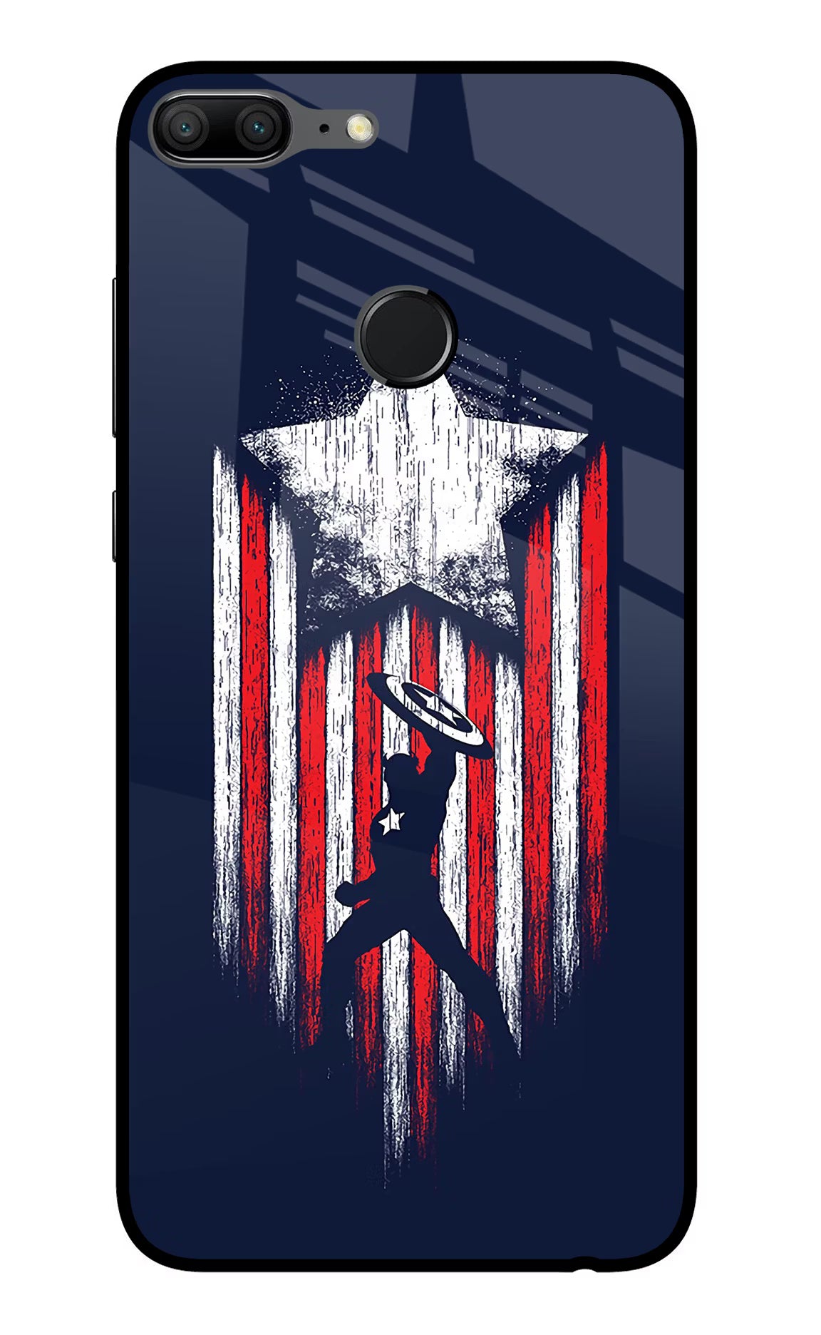 Captain America Marvel Art Honor 9 Lite Glass Case Back Cover by Casekaro