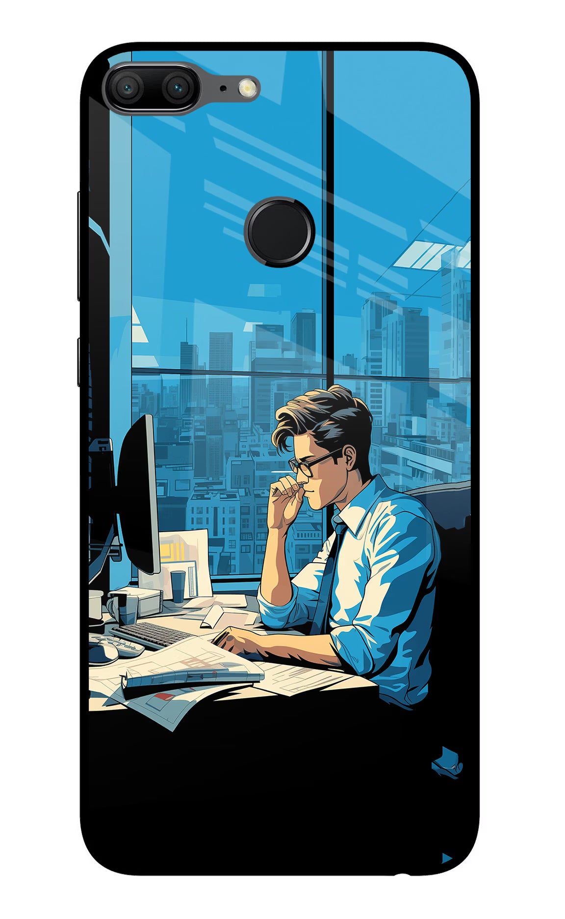 Focused Hustler (AI Generated) Honor 9 Lite Glass Case Back Cover by Casekaro