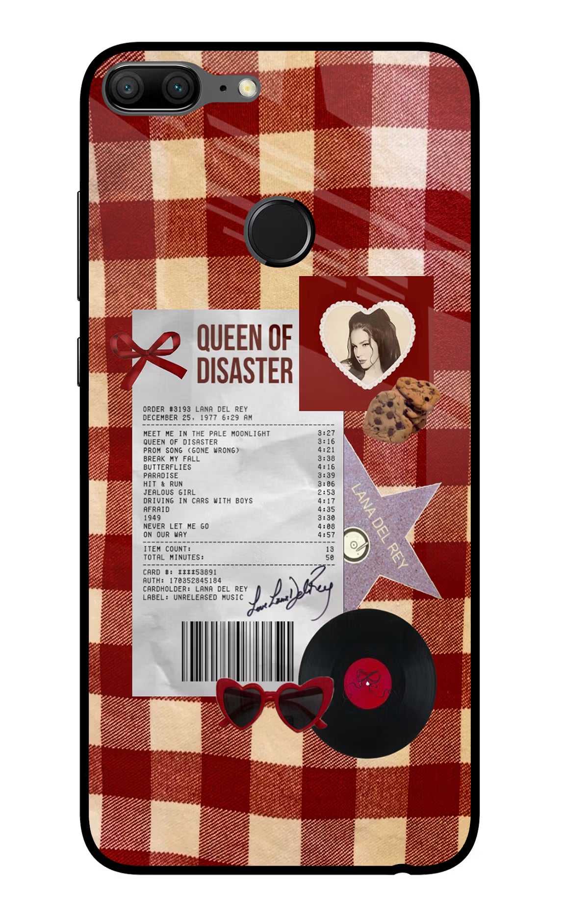 Queen of Disaster Honor 9 Lite Glass Case Back Cover by Casekaro