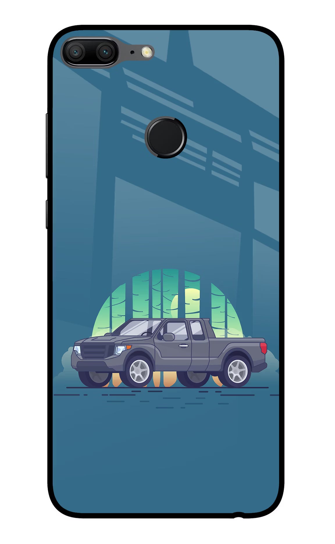 Retro Garage Vibe Honor 9 Lite Glass Case Back Cover by Casekaro